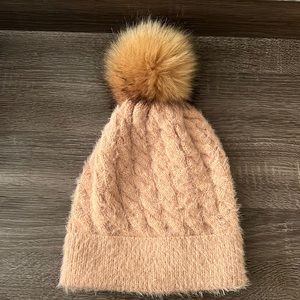 Pale Pink Winter Pom Hat